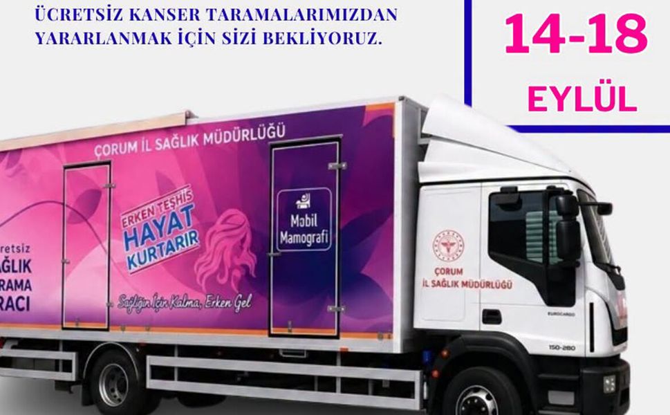 Kanser tarama aracı 14-18 Eylül’de Sungurlu’da olacak