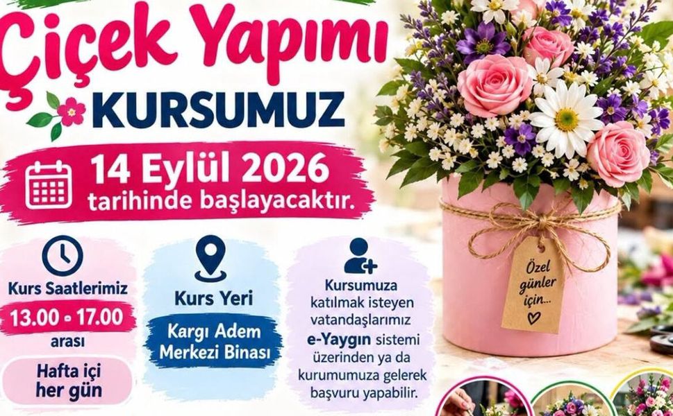 Kargı’da özel günler için çiçek yapımı kursu başladı