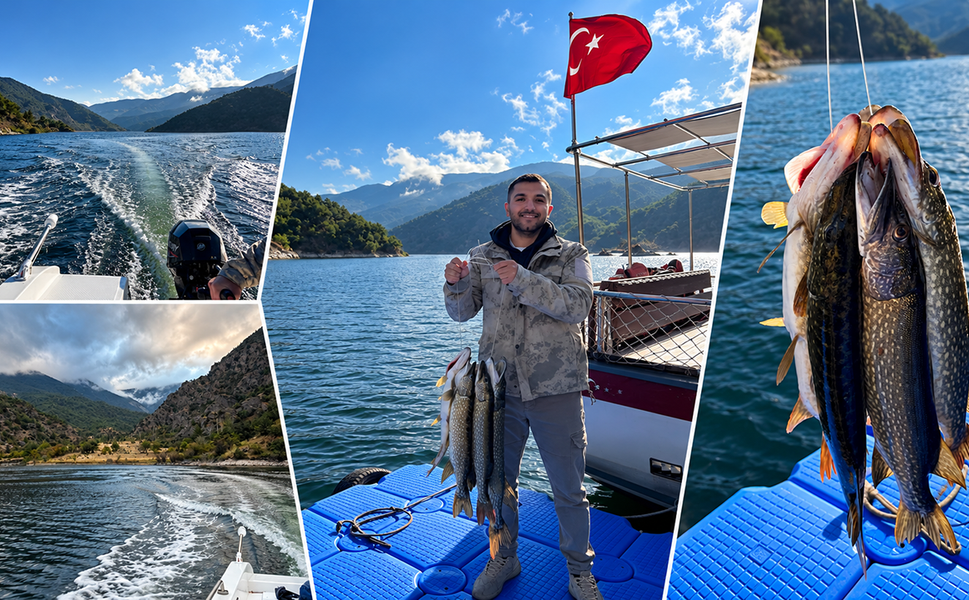 Çorum'da oltaya takılan balıklar yüzleri güldürdü