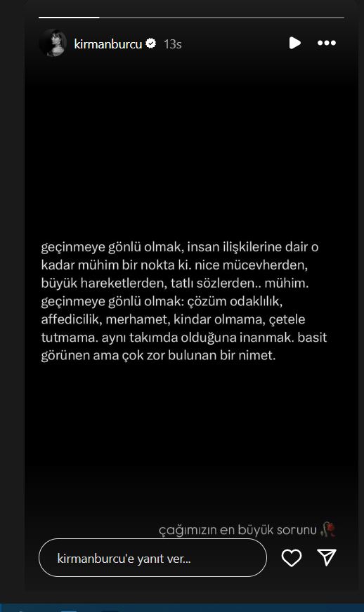 Burcu Kirman Instagram Hikaye
