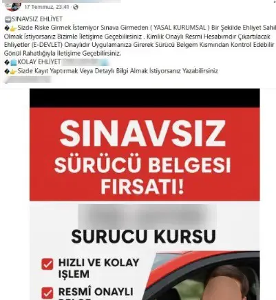Dolandırıcılık Sınavsız Ehliyet 2