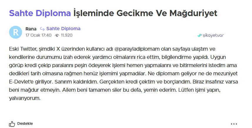 Sahte Diploma 1
