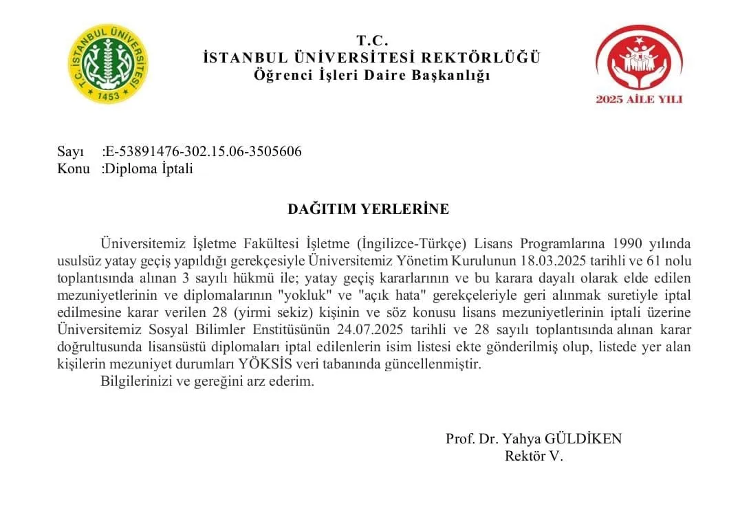 İmamoğlu Ile Aynı Sınıftaki 28 Kişinin Lisansüstü Diplomaları Da Iptal Edildi