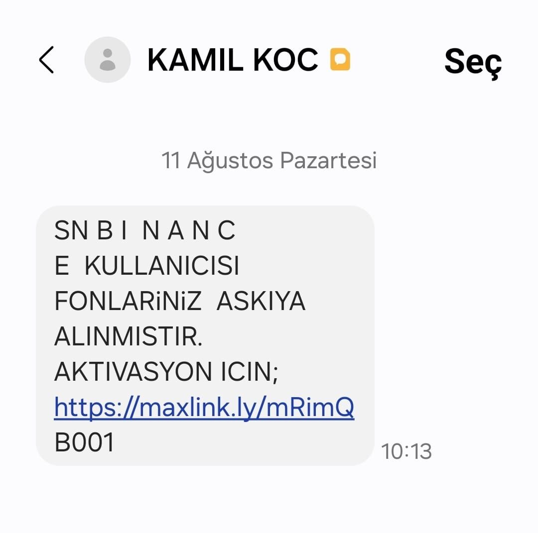 Kamil Koç Sahte Sms