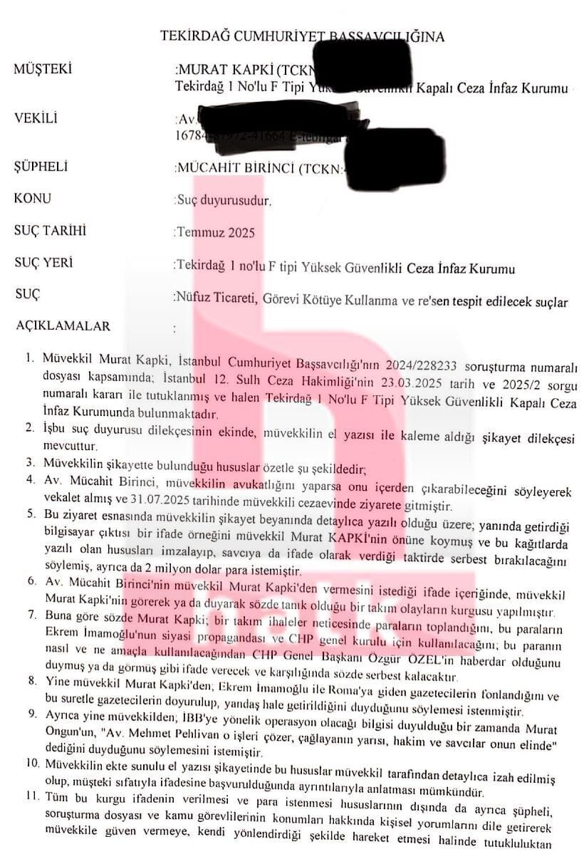 Murat Kapki Dilekçe