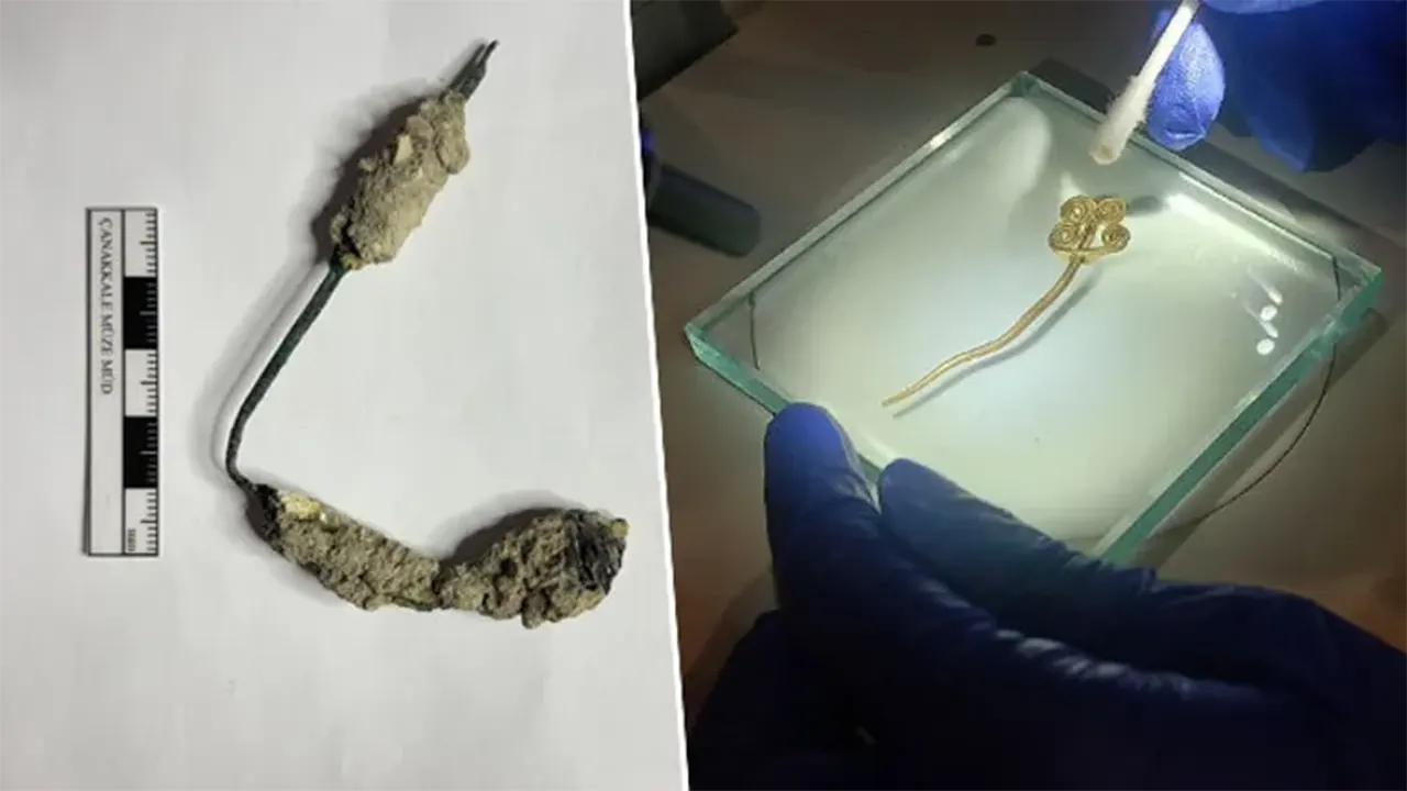 Troya'da 4 Bin 500 Yıllık Altın Broş Bulundu