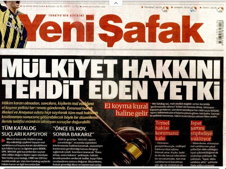Ak Parti’ye Yakın Yeni Şafak Bile Eleştirdi “Mülkiyet Hakkı Tehlikede” 2