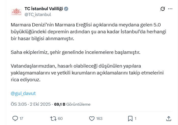 Istanbul Valiliği Açıklama