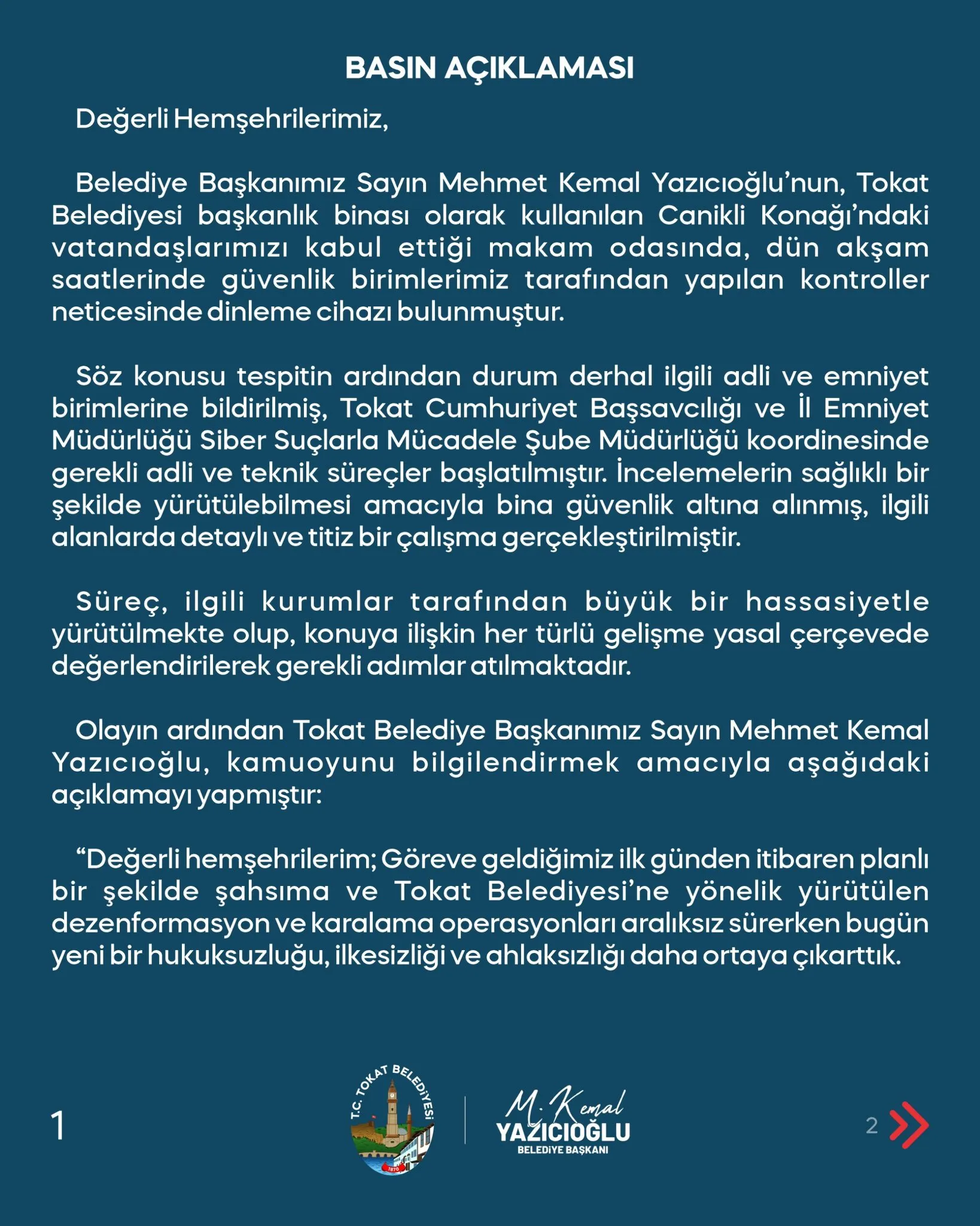 Tokat Belediye Başkanı’nın Makam Odasında Dinleme Cihazı Şoku! 1