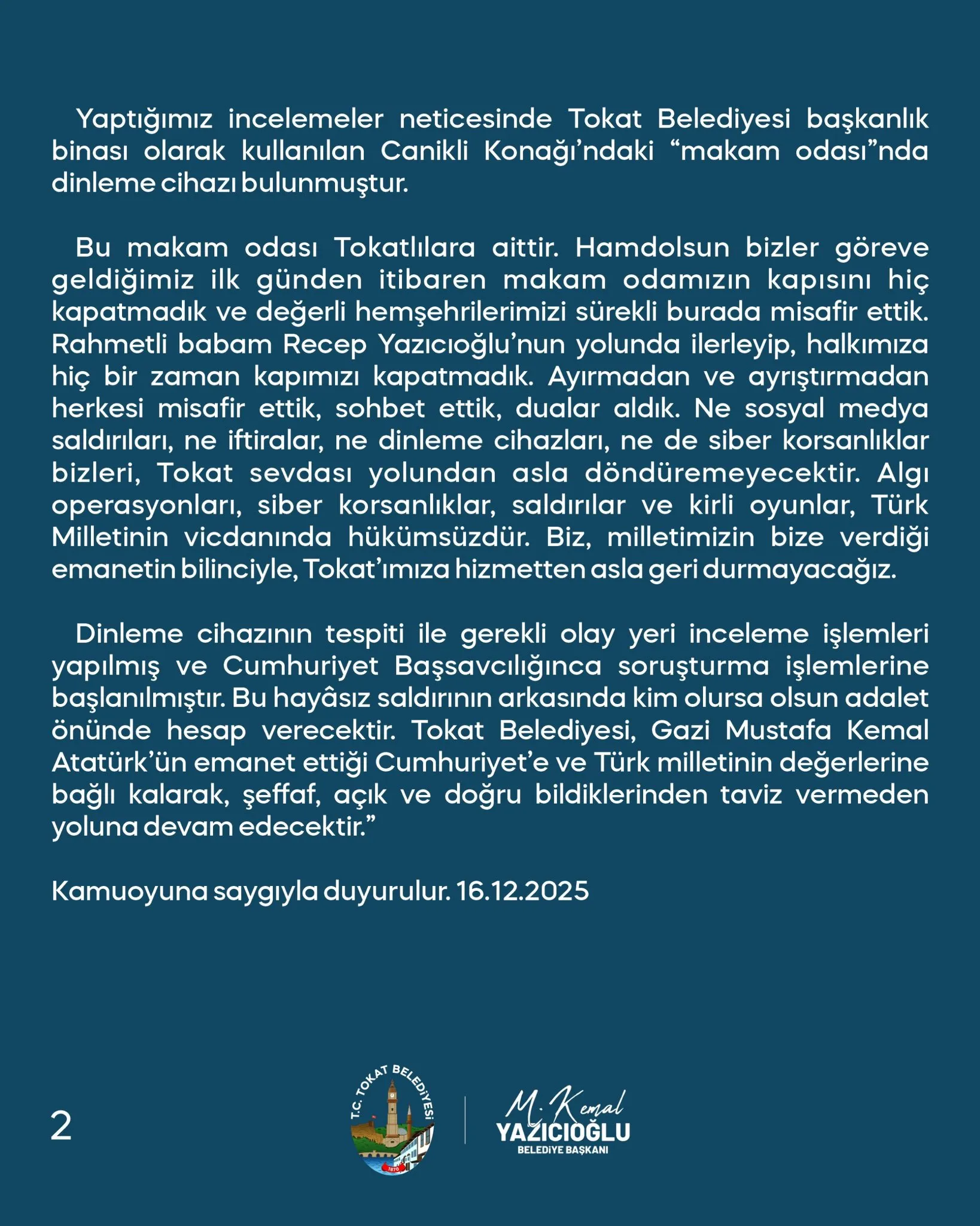 Tokat Belediye Başkanı’nın Makam Odasında Dinleme Cihazı Şoku! 2