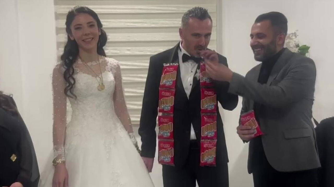 Amasya’daki Düğünde Ilginç Anlar Damada Altın Yerine Bakın Ne Taktılar3