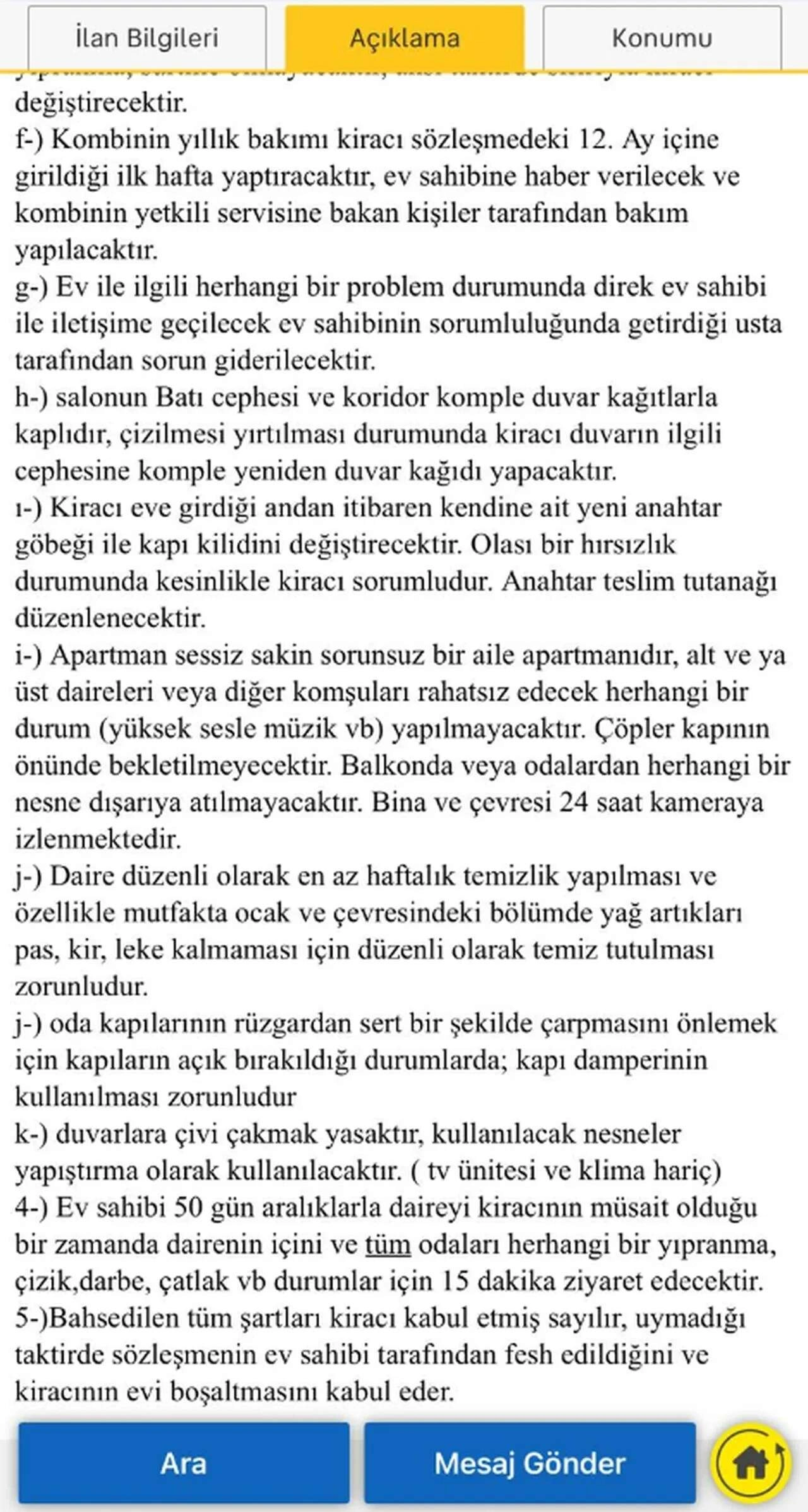 Kiralık Evin Şartları