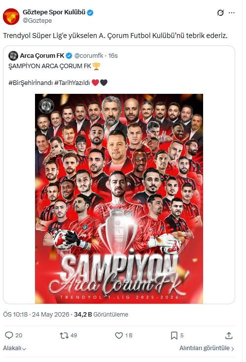 Göztepe Tebrik Çorum Fk