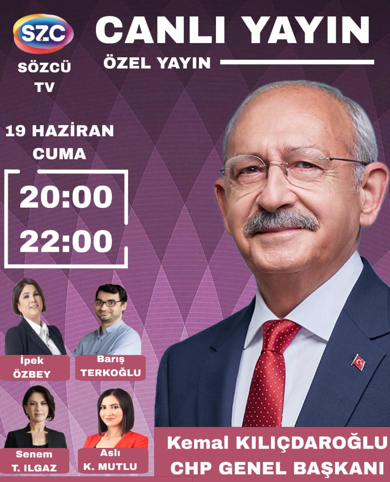 Kemal Kılıçdaroğlu Sözcü Tv Özel Yayınına Katılacak